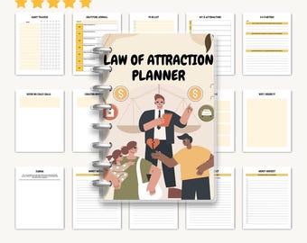 Law Of Attraction Planner, Manifestation Journal, Goal Setting Notebook, Daily Organizer, Self-Care Planner, Gratitude Diary, Vision Board