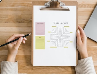 Wheel of Life Tracker Journal, Life Balance Planner, Self-Care Diary, Progress Tracker, Goal Setting, Personal Development, Wellness Planner