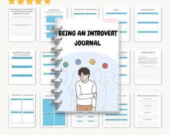 Introvert therapiedagboek, notitieboek emotioneel welzijn, stille contemplatiedagboek, stille reflectie, schrijven, hulp geestelijke gezondheid