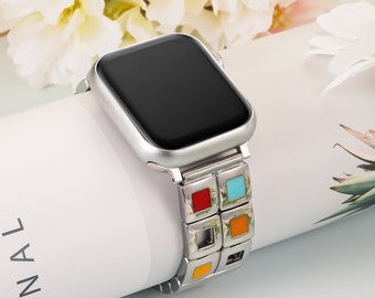 Metal Apple Watch Band, Bracelet Watch Strap, Fancy Strap for Women, Stainless Steel Bracelets for iWatch, 38-42mm 42-49mm, Series 1-11 SE