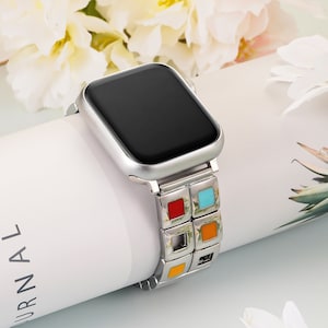 Metal Apple Watch Band, Bracelet Watch Strap, Fancy Strap for Women, Stainless Steel Bracelets for iWatch, 38-42mm 42-49mm, Series 1-11 SE
