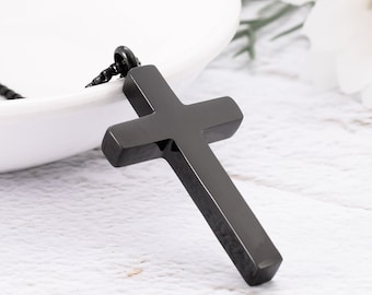 Cross Cremation Necklace for Ashes, Memorial Pendant, Urn Necklace, Memorial Keepsake, Ash Jewelry for Men Women