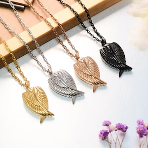 Angel Wing Cremation Necklace for Ashes, Customized Urn Necklace, Ashes Holder, Memorial Keepsake, Cremation Jewelry