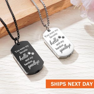 Customized Pawprint Urn Necklace for Ashes, Personalized Pet Memorial Pendant, Cremation Jewelry for Ashes, Ashes Holder, Keepsake Necklace
