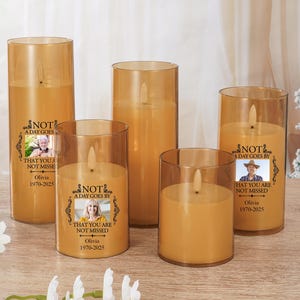 Personalized Photo LED Candle, Custom Name & Date Flameless Flickering Candles,Customize Photo Sympathy Candle, Memorial Gifts For Loved One