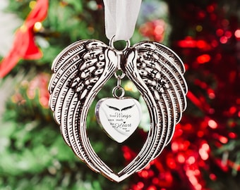 Cremation Urn with Angel Wings, Memorial Keepsake, Christmas Urns, Christmas Ornaments, Christmas Decoration for Ashes, Sympathy Gifts