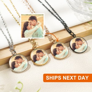 Custom Photo Necklace, Personalized Picture Pendant, Photo Necklace Gift for her, Personalized Jewelry, Customized Engraved Memorial Jewelry