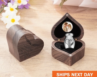 Photo Customization 1.18 Inches Mini Urn, Memorial Ashes Holder, Engraved Small Keepsake, Cremation Urns for Ashes, Personalized Small Urn