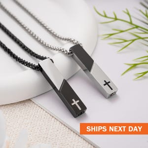 Personalized Cremation Jewelry for Ashes, Customized Cube Ashes Necklace, Bar Urn Necklace for Ashes, Cremation Necklace for Women Men