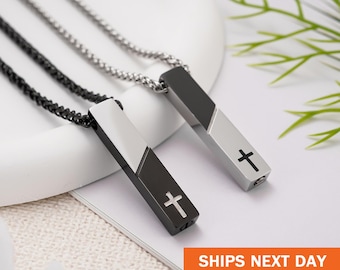 Personalized Cremation Jewelry for Ashes, Customized Cube Ashes Necklace, Bar Urn Necklace for Ashes, Cremation Necklace for Women Men