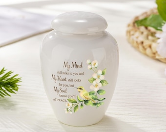 Ceramic Mini Urn for Ashes, 2.8 Inch Elegant Memorial Keepsake Urn for Human Ashes, Small Memorial Cremation Urns, Ceramic Keepsake Urns