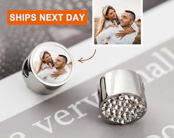 Personalized Photo Charm of Bracelet, Custom Picture Charm, Photo Bead, Fits Pandora Bracelet, Necklace Charm, Anniversary Gift