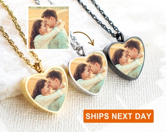 Personalized Photo Urn Necklace for Ashes, Custom Photo Heart Ashes Necklace, Cremation Jewelry for Loved Ones, Ashes Holder