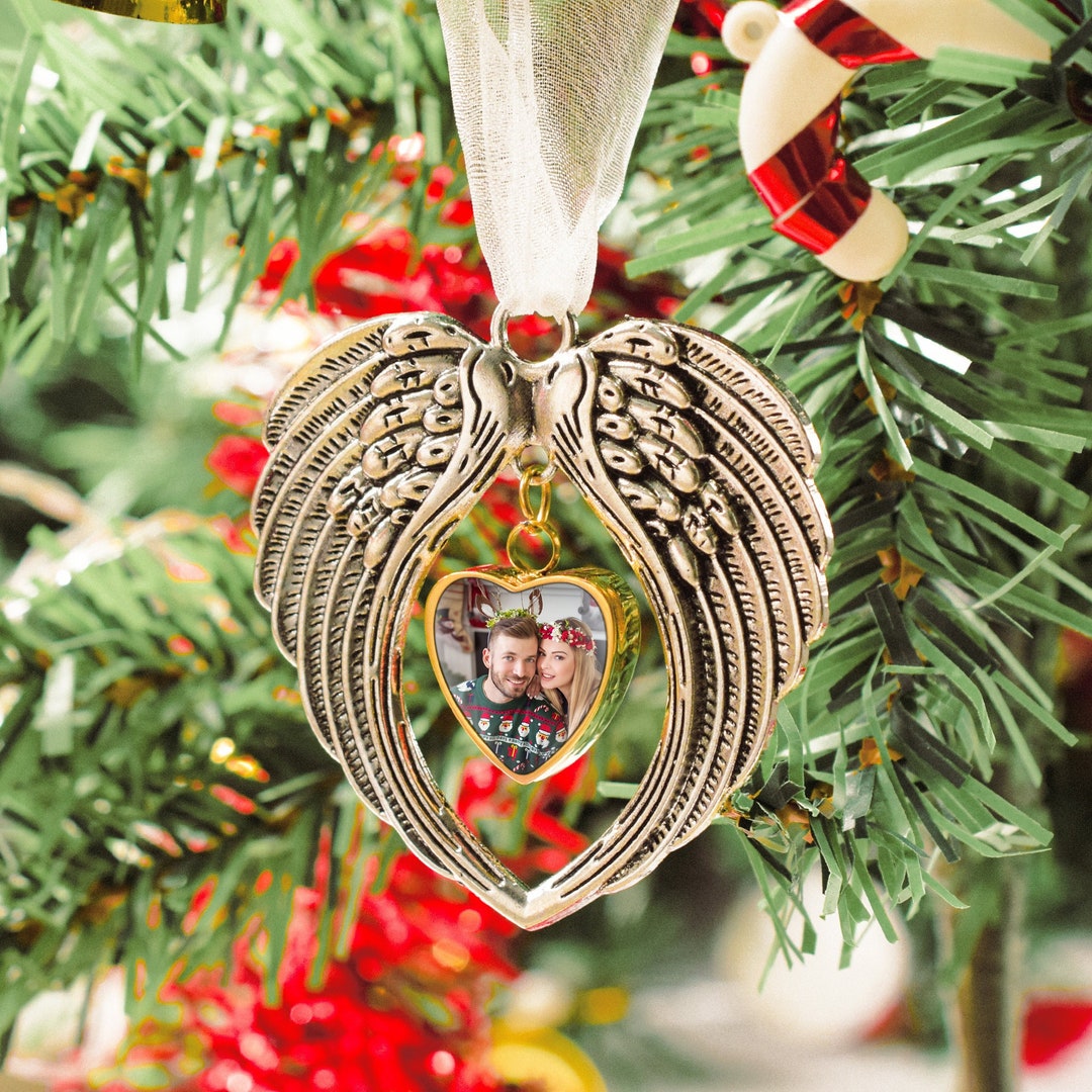 Personalized Photo Cremation Urn With Angel Wingscustom Memorial