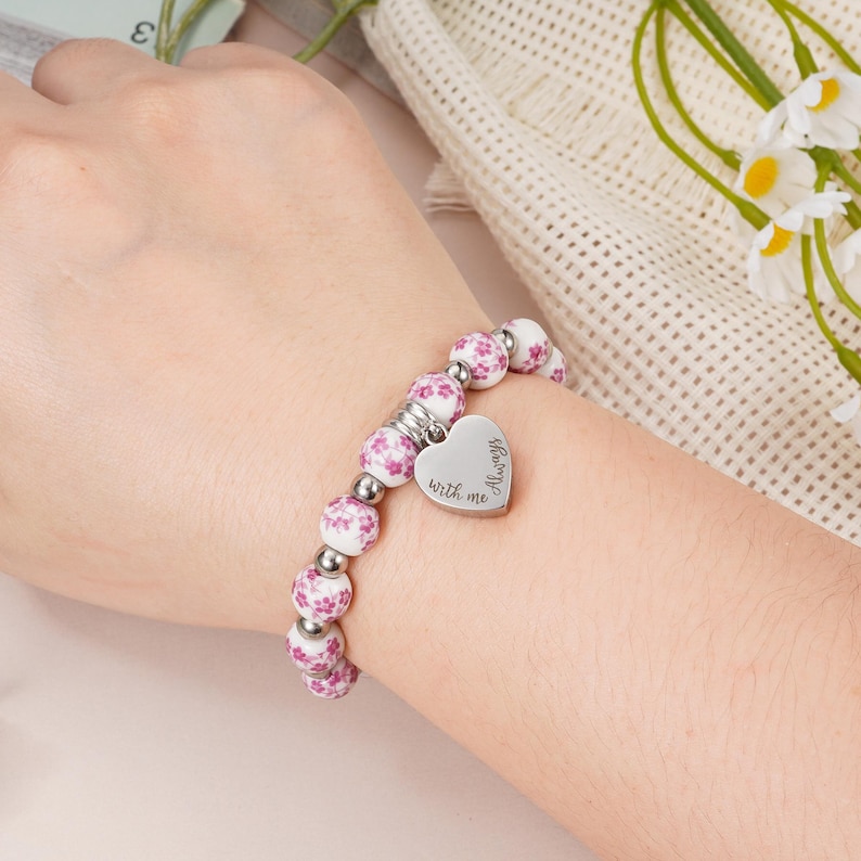 Personalized Urn Bracelet for Ashes, Heart Memorial Bracelet, Customized Cremation Jewelry, Ashes Holder Bangle, Ashes Bracelet for Women image 17
