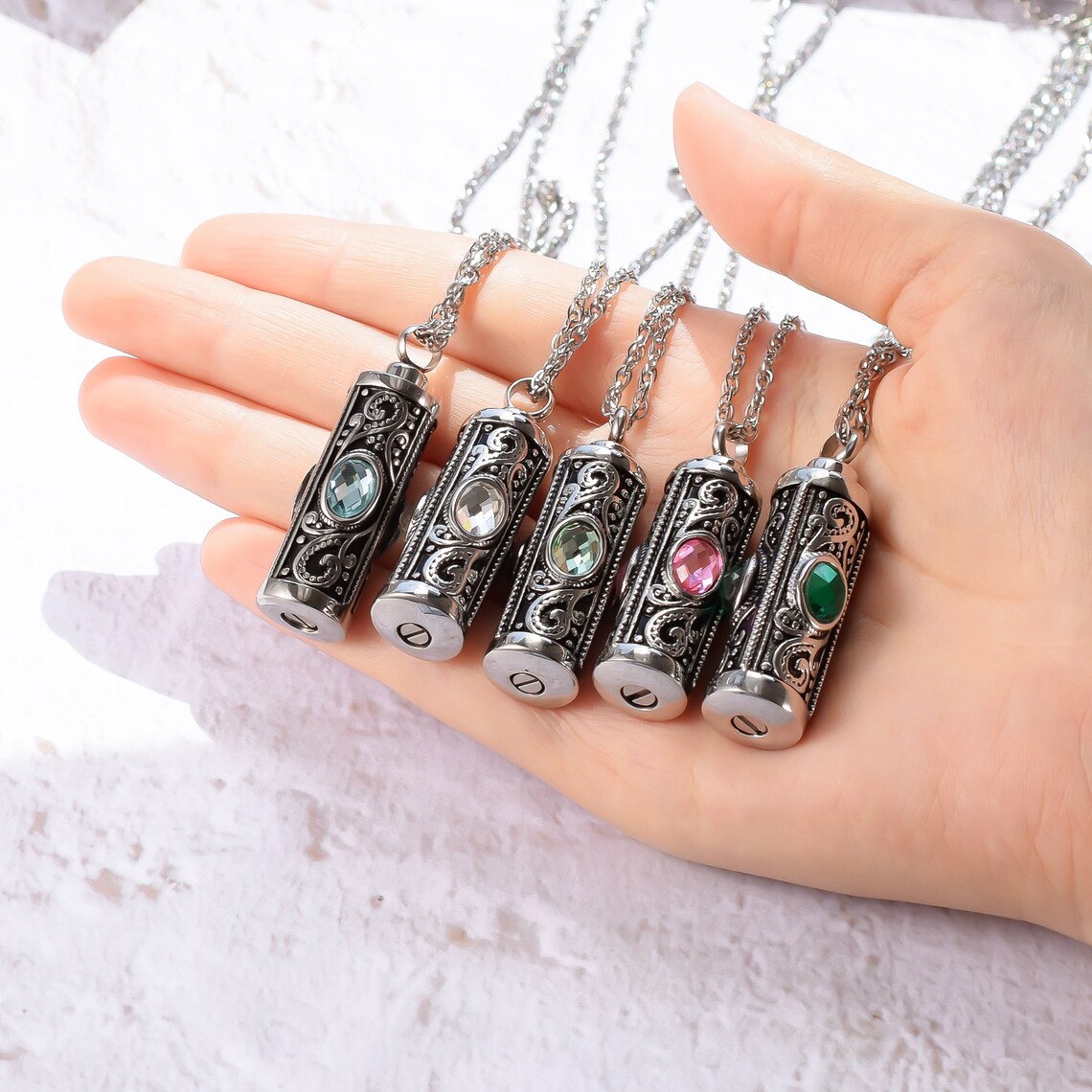 Ouroboros Eternal Urn Necklaces For Ashes 316l Stainless Steel Cremation Jewelry For Ashes Urns Human Pendant Necklace Funnel Filler Kit