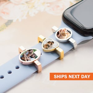 Personalized watch band charm, Custom Photo Apple Watch Charm, Android Watch Strap Charm, Smart Watch Photo Charm, Watch Accessories