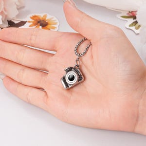 Personalized Projection Ashes Necklace, Customized Camera Urn Pendant, Cremation Jewelry for Ashes, Cremation Necklace for Women Men image 8