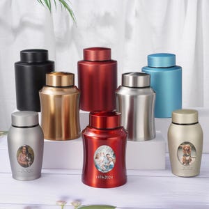 Photo Customization Mini Urns, Memorial Ashes Holder, Engraved Small Keepsake, Picture Custom Cremation Urns, Personalized Small Urns