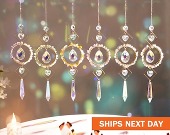 Crystal Suncatcher, Prism Sun Catcher for Window Hanging, Gemstone Suncatcher, Rainbow Maker, Hanging Crystal, Wall Decor, Boho Decor