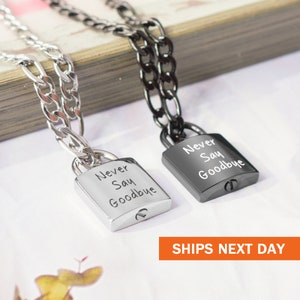 Customized Lock Urn Necklace for Ashes, Personalized Memorial Pendant, Cremation Jewelry, Ashes Holder, Cremation Necklace for Human Ashes
