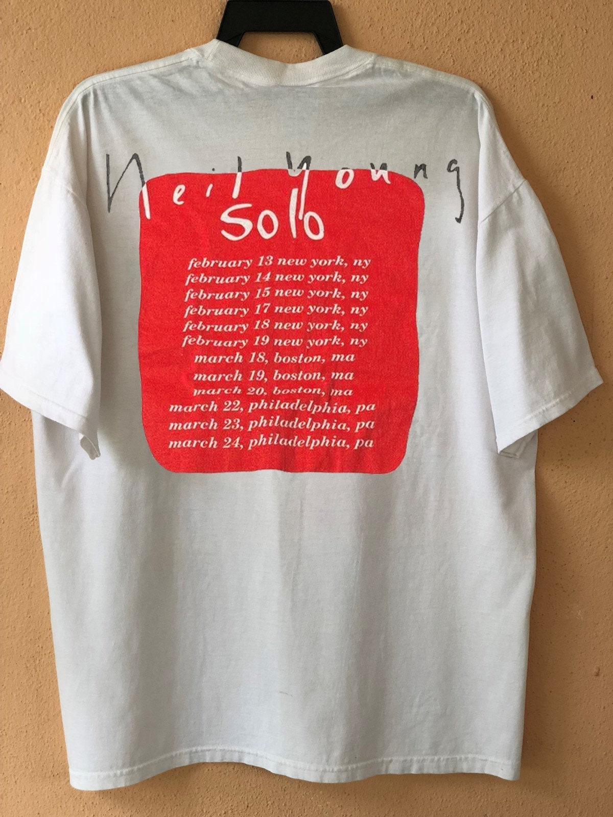 1989 Neil Young Solo Acoustic Evening Tour T-Shirt