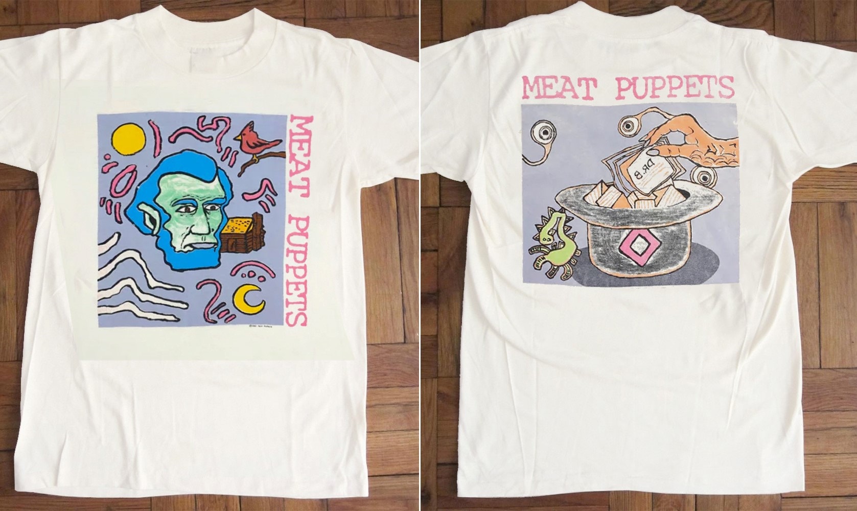 Discover Vintage 90s Meat Puppets - Abe Lincoln Tour T-Shirt
