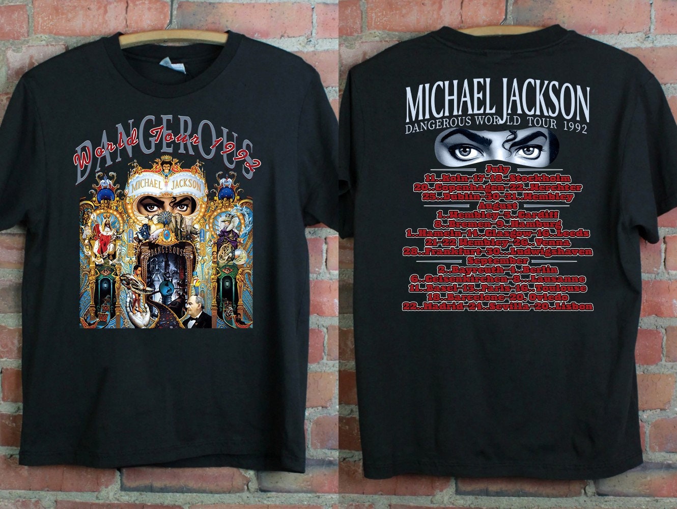 Discover 1992 Michael Jackson Dangerous World Tour T-Shirt