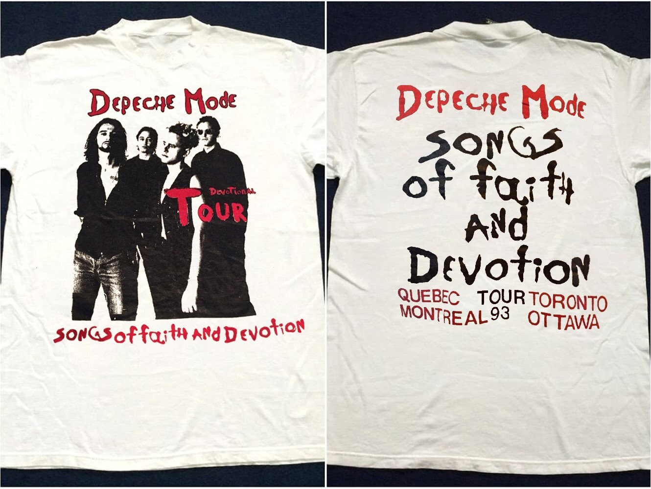 Discover Vintage 1993 Depeche Mode Song Of Faith And Devotional Tour T-Shirt