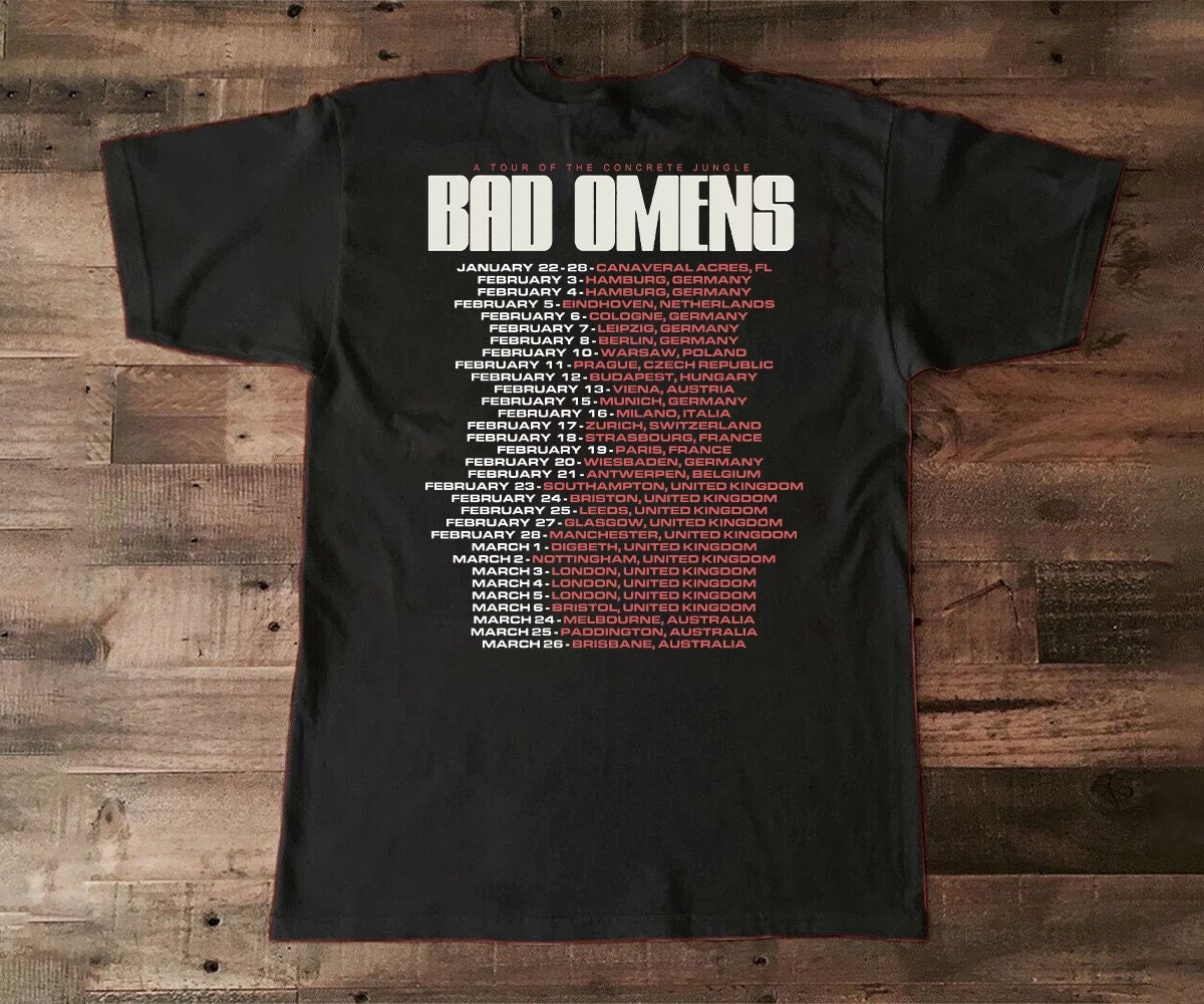 2023 Bad Omens A Tour Of The Concrete Jungle T-Shirt, Bad Omens World Tour 2023 T-Shirt