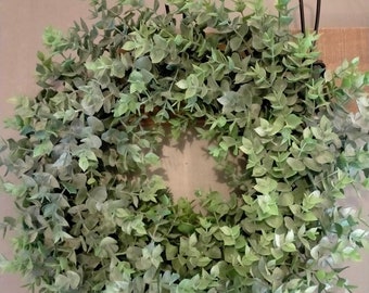 Eucalyptus Wreath, All Year Round Wreath, Handmade, Wreath for Front Door, Door Decor, Artificial Flowers and Greenery,