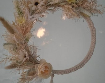 Dried Flower Wreath, Macrame Boho Wreath, Artificial Wreath, Wall Decor, Door Decor, FREE DELIVERY in AUSTRALIA