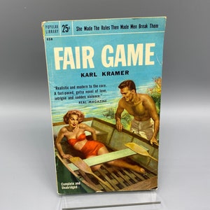 VINTAGE SLEAZE 1955 Fair Game by Karl Kramer Popular Library 650 good girl art cover image 1