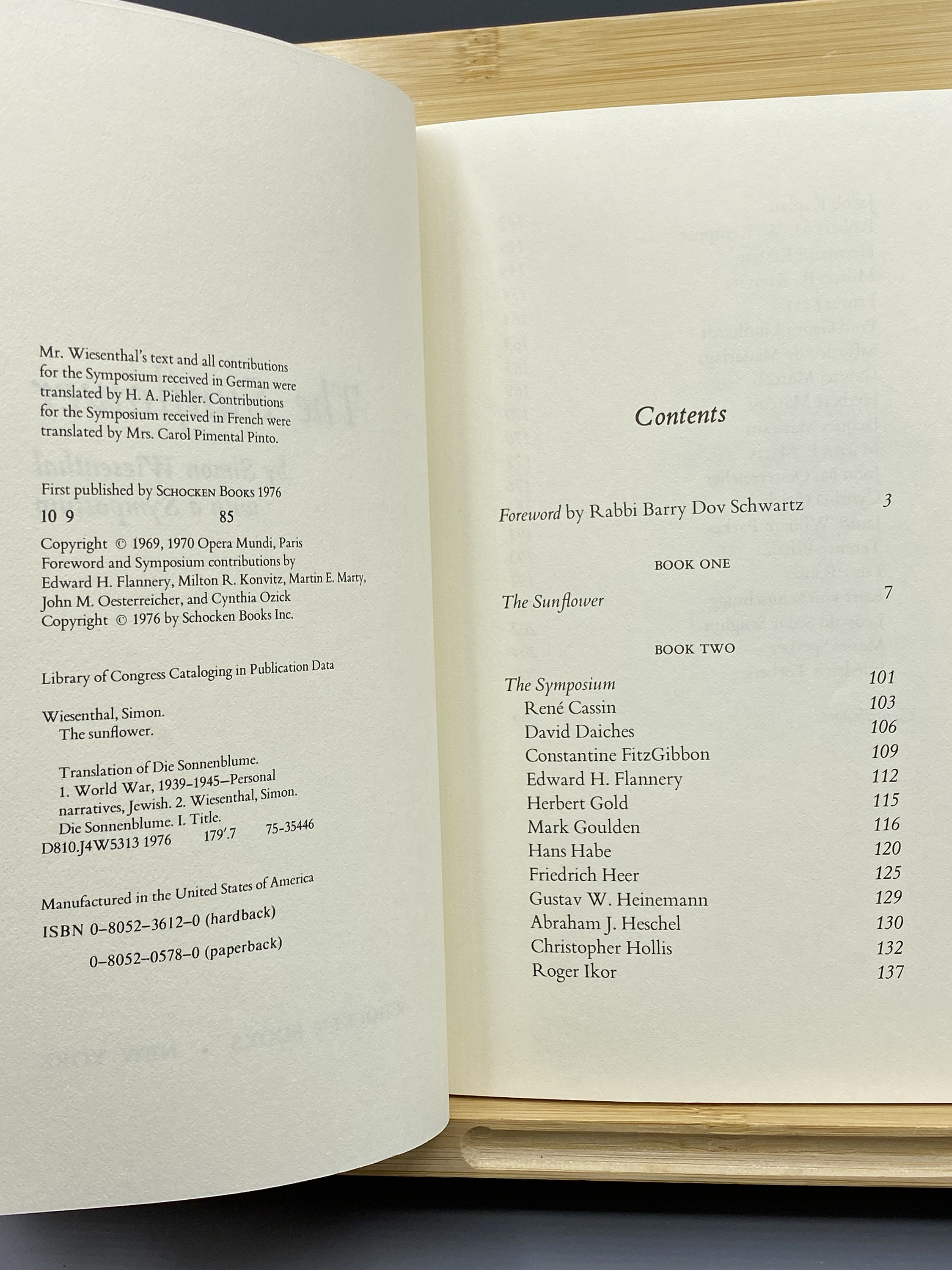 1969 the Sunflower by Simon Wiesenthal Classic Novel by Holocaust