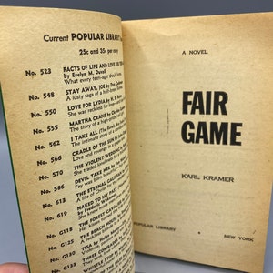 VINTAGE SLEAZE 1955 Fair Game by Karl Kramer Popular Library 650 good girl art cover image 6