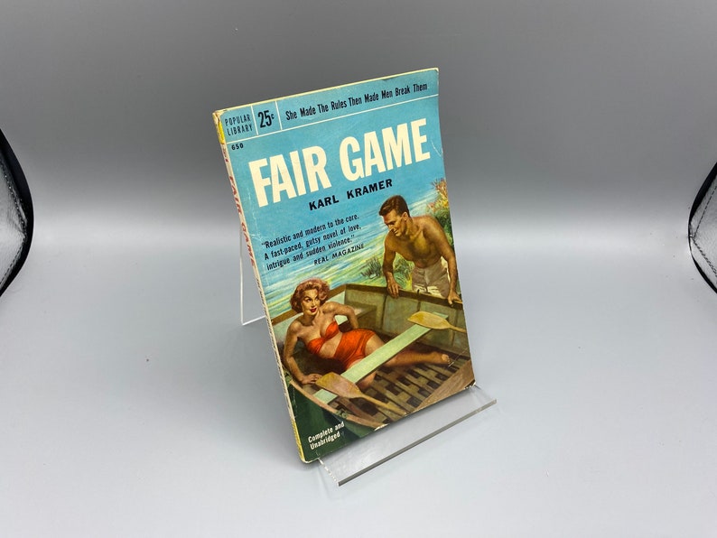 VINTAGE SLEAZE 1955 Fair Game by Karl Kramer Popular Library 650 good girl art cover image 3