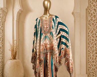 Quality Crepe Kaftan Cum Co-Ord Suit