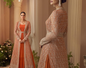 Indo-Western  Anarkali Gown with Shrug | Wedding Outfit