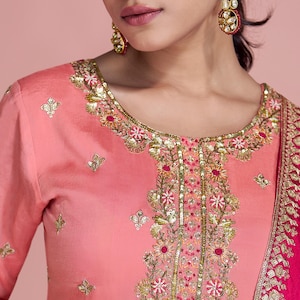 Readymade Designer Anarkali Palazzo and Sharara Salwar Suit Pakistani Dress, Indian Wedding Party Wear Embroidery Work Suit | Ready Made