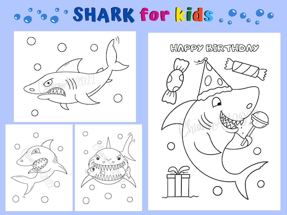 Cumpleaños de Baby Shark - Baby Shark - Dibujos para colorear para niños