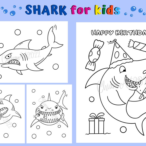 Shark coloring pages for kids printable, Shark birthday party preschool, Easy white shark pages PDF, Sawshark Hammerhead shark coloring page