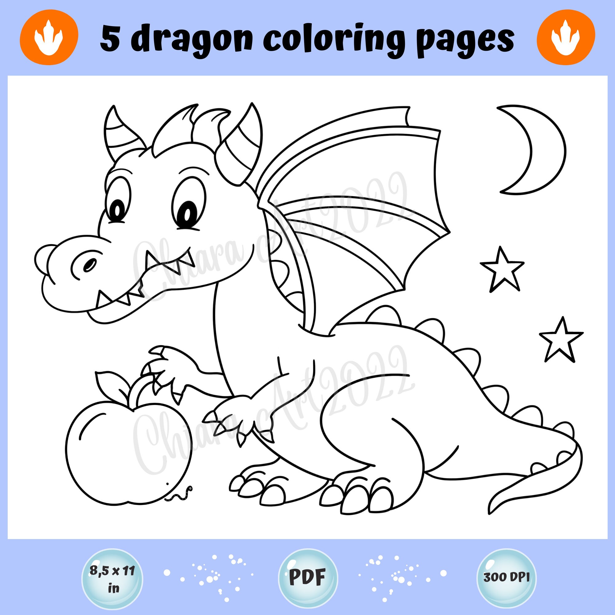 Dragon Coloring Pages for Kids Printable, Cute Dragon Coloring Pages ...