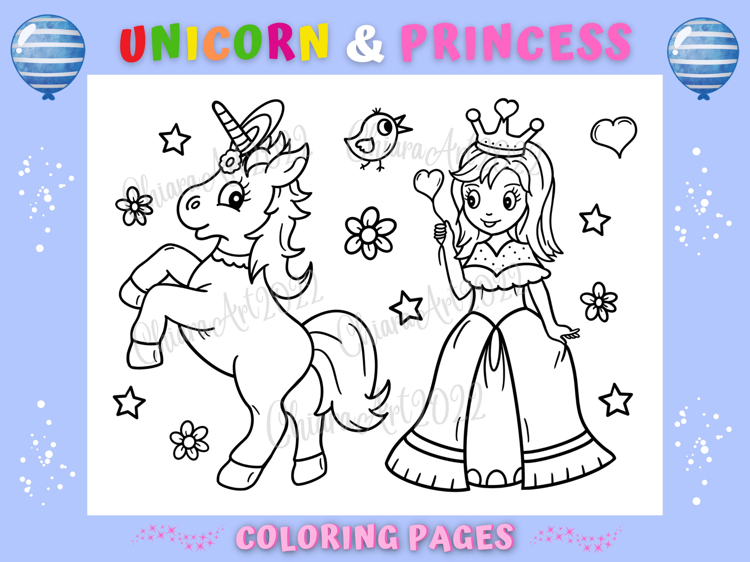 Princess Unicorn Coloring Pages