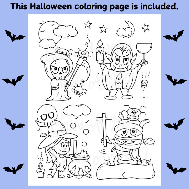 halloween spooky coloring page printable