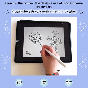 hand drawn halloween spooky characters
