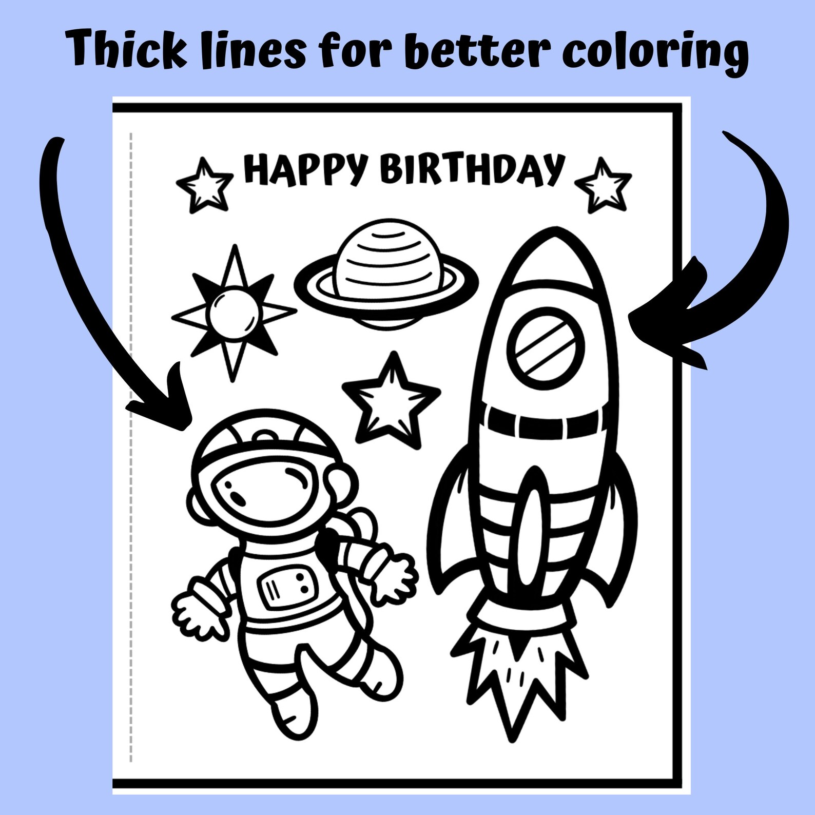 Printable Space Coloring Card Rocket Birthday Coloring Card - Etsy UK