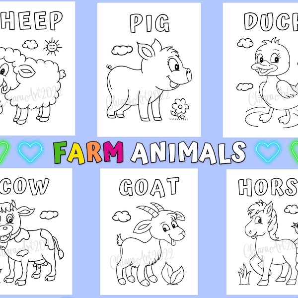 Coloriage animaux de la ferme pour maternelle et plus, Coloriage grange, Coloriage mignons animaux ferme à imprimer, Coloriage cochon PDF