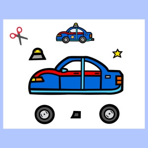 Car Craft Printable, Vehicle Activities Printable Preschool, Police Car ...