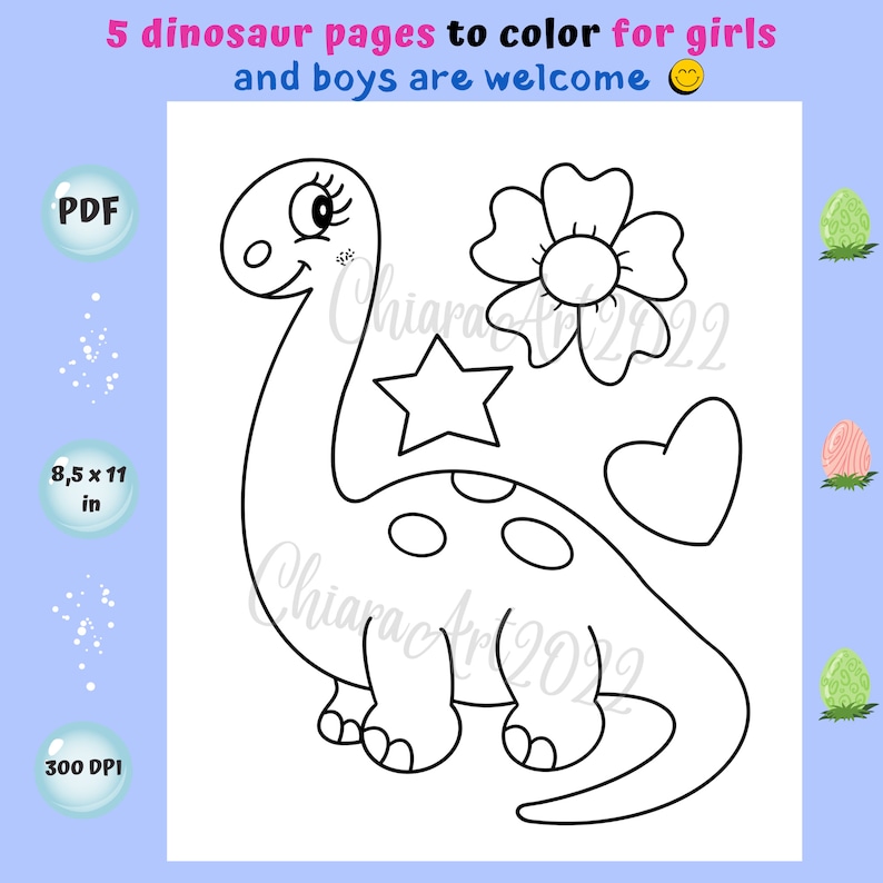 Dinosaur Girl Coloring Pages Printable, Cute Dinosaur Coloring Page for ...