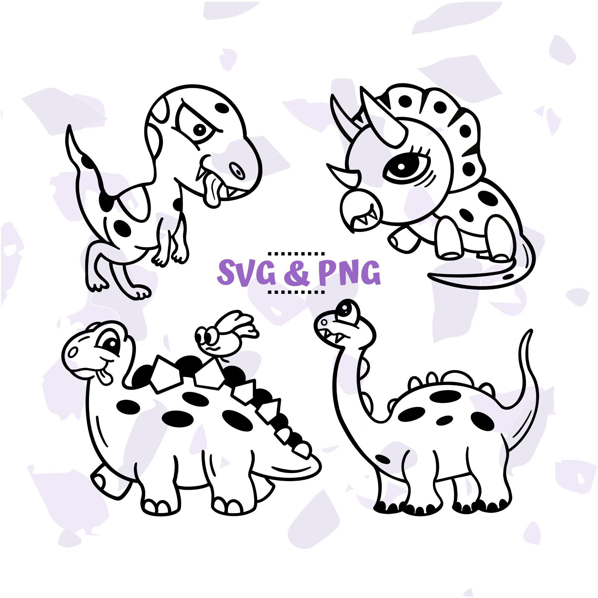 Dinosaur SVG Bundle Cute Dinosaurs Svg for Girl and Boy Dinosaur ...